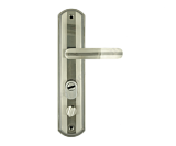 Ручка двер. на планке 301-68 мм левая мат.хром/черн. никель