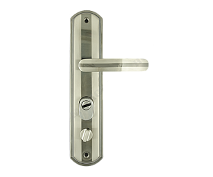 Ручка двер. на планке 301-68 мм левая мат.хром/черн. никель